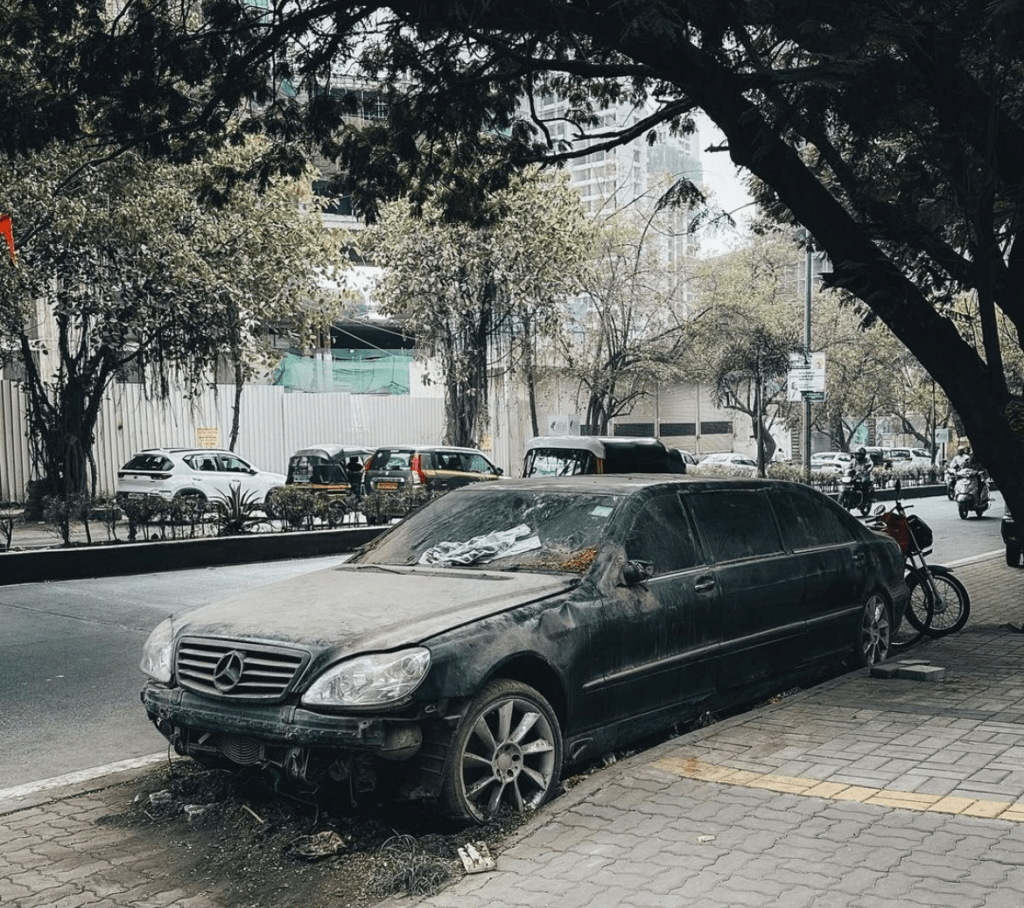 Abandoned Mercedes in Pune