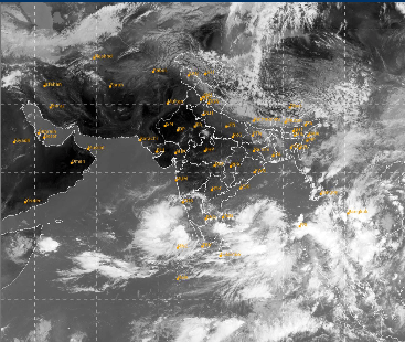 Satellite Images of Clouds over Indian Subcontinent. 