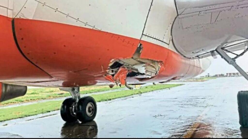 Damaged Air India Aircraft at Pune Airport