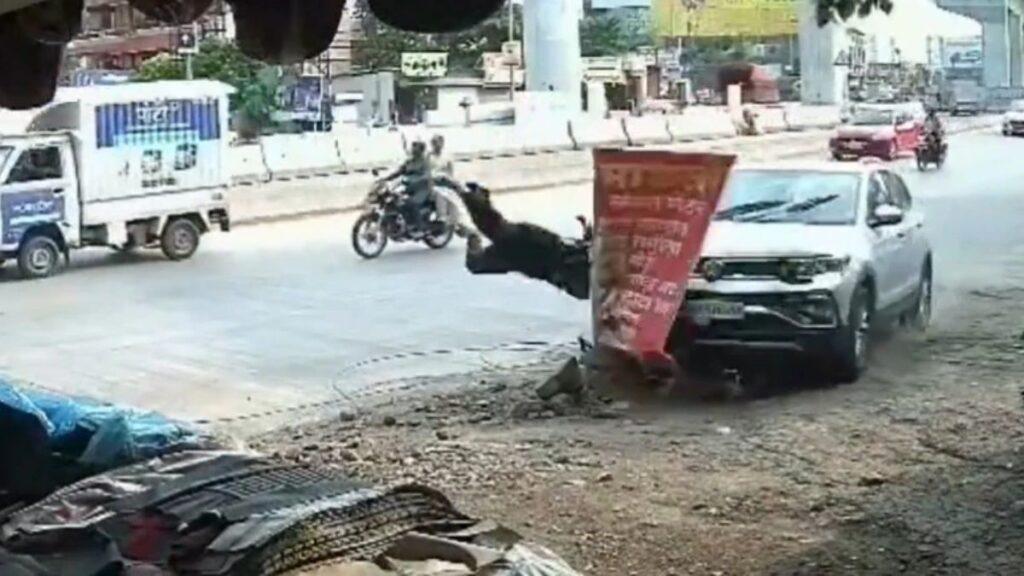 pedestrian woman flung into air in hinjawadi
