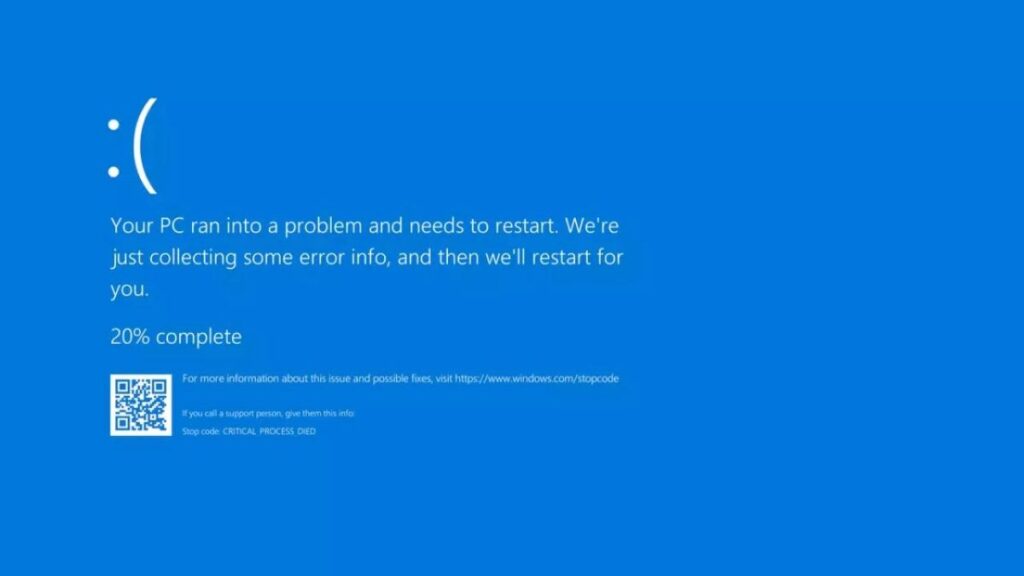 Blue screen of death