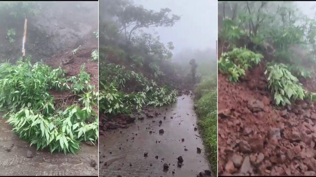 rock slide at Sinhagad Ghat