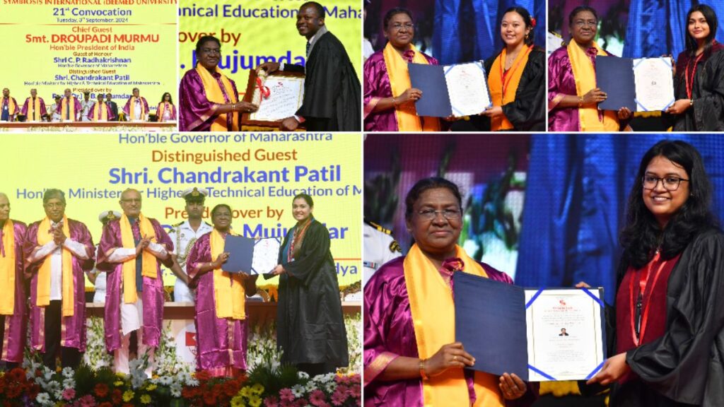 President Droupadi Murmu graced the 21st convocation of Symbiosis International at Pune