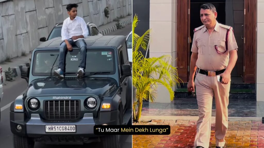 Haryana teen sitting on moving car